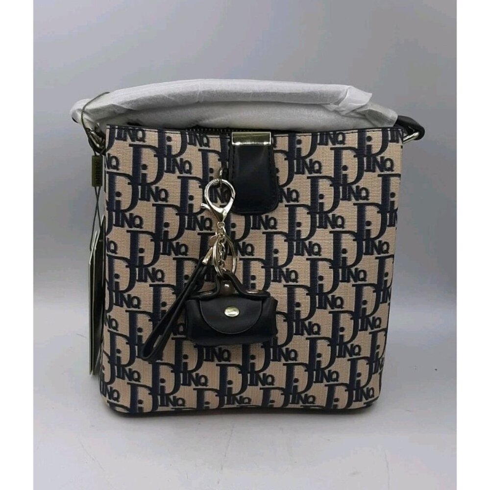 Brand New Tags Dinq Women's Purse Handbag Charms Top and Shoulder Handle Footed